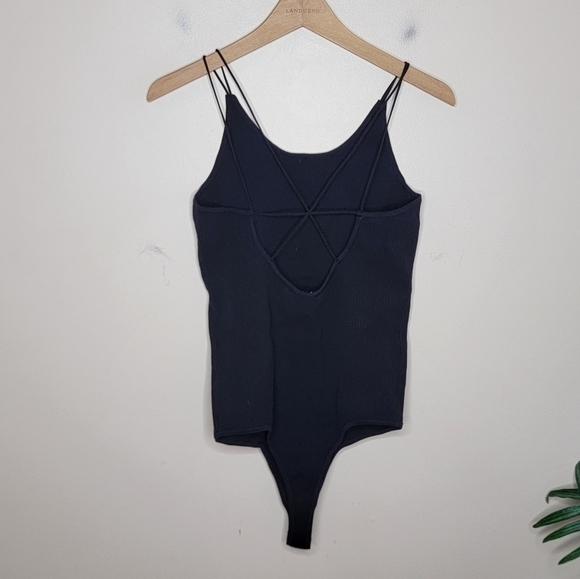 NWT Everyday Chic Boutique | When In Doubt Open Back Black Ribbed Bodysuit - Picture 4 of 7